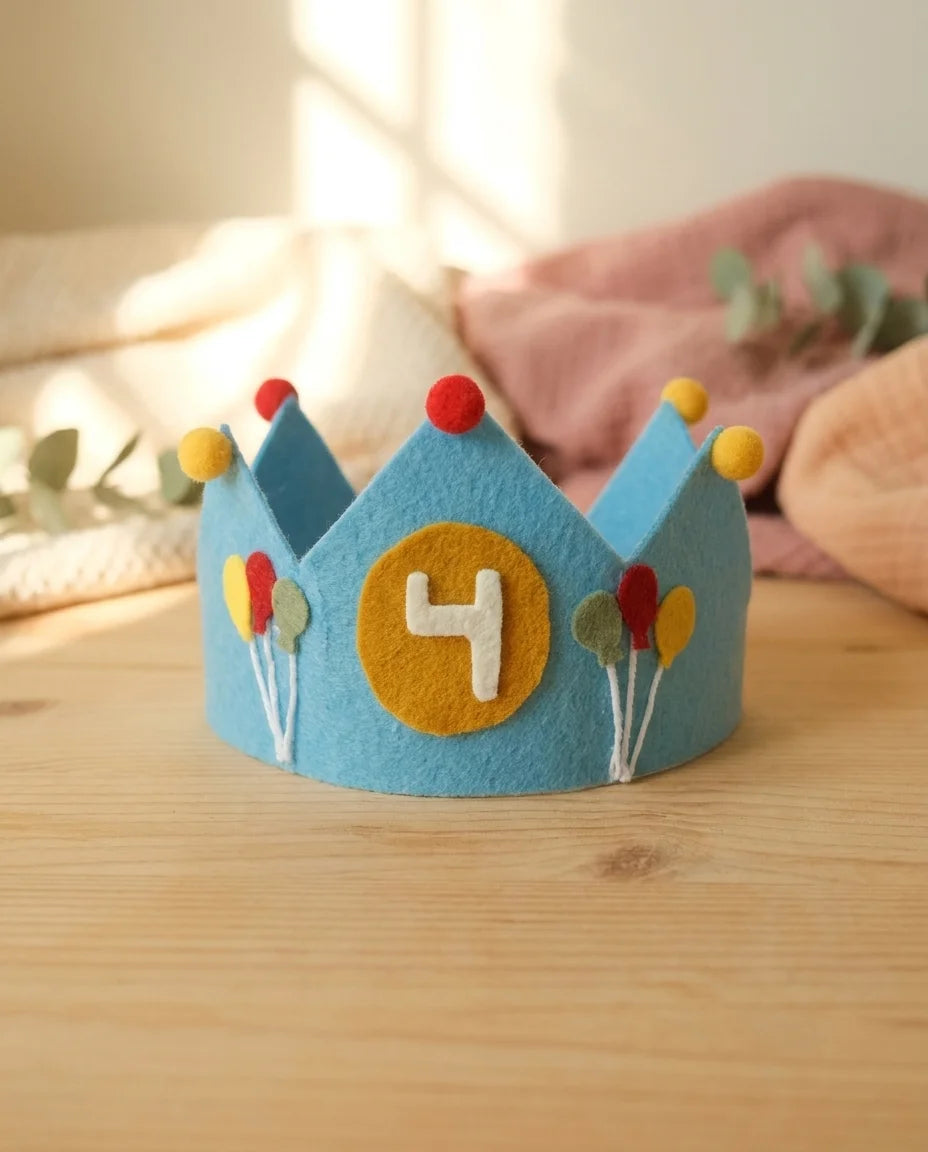 Felt birthday crown by Bailey